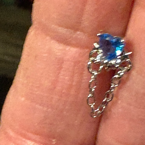 Nose Ring- 20G Blue Nose Stud. Surgical Steel L Shaped, Blue heart shaped nwt - Picture 3 of 8